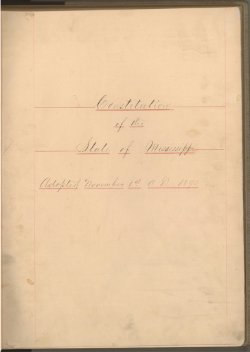 Mississippi Constitution of 1890